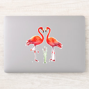 Schönes Flamingo-Paar Aufkleber