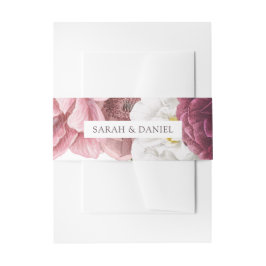 Schönes floral Burgundy Wedding Personalisiert Einladungsbanderole