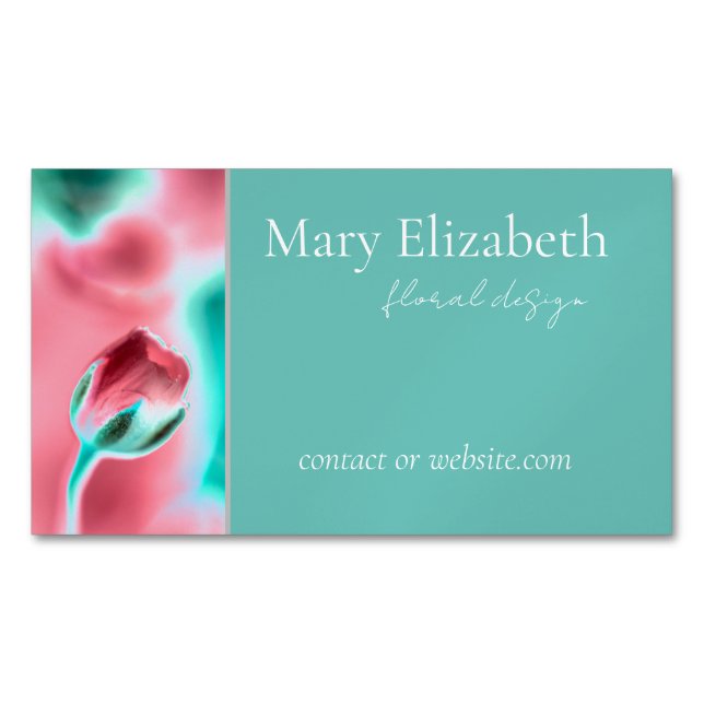 Schönes florales Business Card Magnet (Vorderseite)