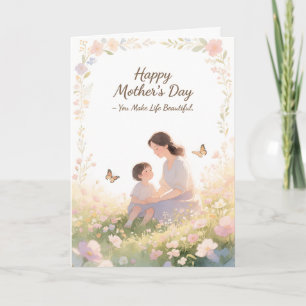 Schönes florales Frohes Muttertag Karte