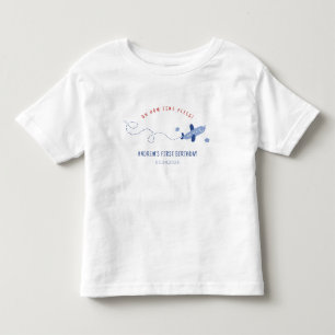 Schönes Flugzeug, wie die Zeit zum ersten Geburtst Kleinkind T-shirt
