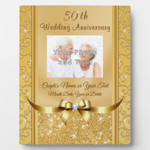 Schönes Foto 50. Hochzeit Jubiläum Plaque Fotoplatte
