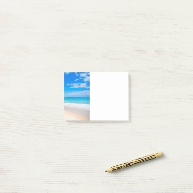 Schönes Foto an einem sonnigen tropischen Strand Post-it Klebezettel (Auf Schreibtisch)