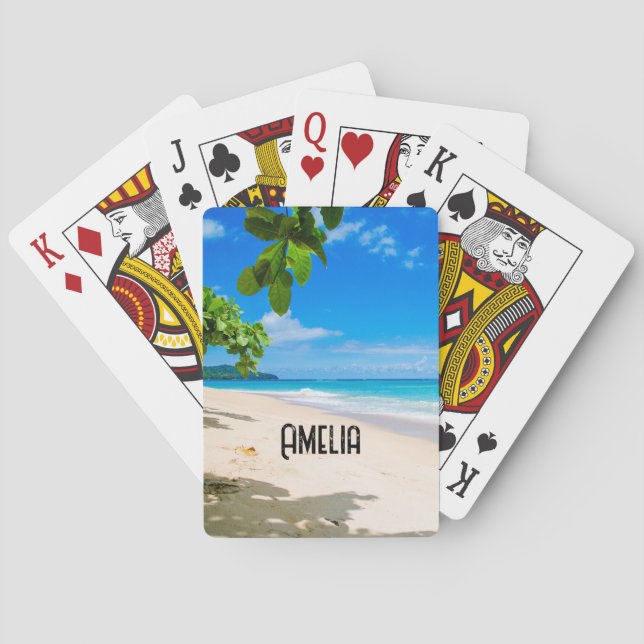 Schönes Foto an einem sonnigen tropischen Strand Spielkarten (Rückseite)