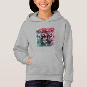 Schönes Foto eines knurrenden bengalischen Tiger-G Hoodie