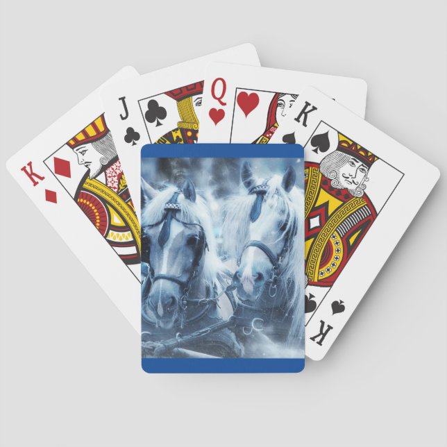 Schönes Foto für Pferde im Winter Spielkarten (Rückseite)