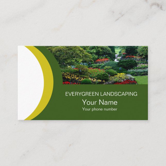 Schönes Foto Landscaping Business Card Visitenkarte (Vorderseite)