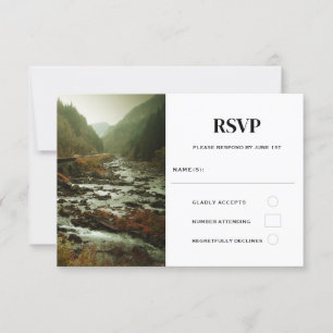 Schönes Foto Landschaftlich Natur Lässig Hochzeit RSVP Karte