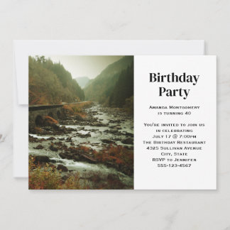 Schönes Foto Landschaftliche Natur Geburtstag Einladung
