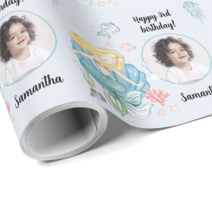 Schönes Foto Text Mermaid unter dem Meer Geschenkpapier
