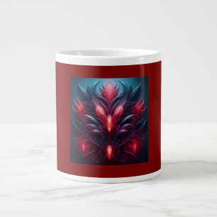Schönes Fraktal in Rot und Blau mit einem Blumenst Jumbo-Tasse