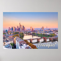 Schönes Frankfurt, Deutschland, an Sundown
