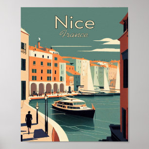 Schönes Frankreich Minimalistisches Vintage-Kunstp Poster