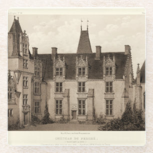 Schönes französisches Chateau in den Sepia-Tönen Glasuntersetzer