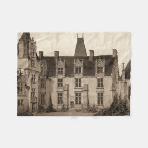 Schönes französisches Schloss in Sepia Tones Fleecedecke
