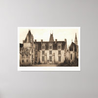 Schönes französisches Schloss in Sepia Tones