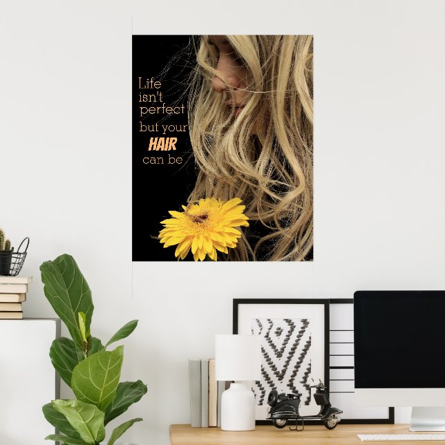 Schönes Frauenhaus Blume Friseur Salon Poster (Heimbüro)