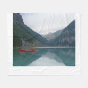 Schönes Friedlicher See Red Canoe Boat Fleecedecke