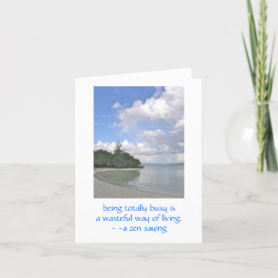 Schönes Friedliches Zitat von Strand und Zen Karte