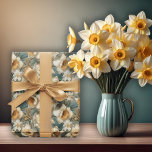 Schönes Frühlingsbarock Daffodien Blumenmuster Geschenkpapier<br><div class="desc">Herrliches barocke-artiges,  blumengeschmücktes Muster für alle Ihre Frühjahrsveranstaltungen.</div>
