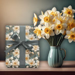 Schönes Frühlingsbarock Daffodien Blumenmuster Geschenkpapier<br><div class="desc">Herrliches barocke-artiges,  blumengeschmücktes Muster für alle Ihre Frühjahrsveranstaltungen.</div>