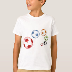 Schönes Fußball- oder Fußball-Set Bälle T-Shirt