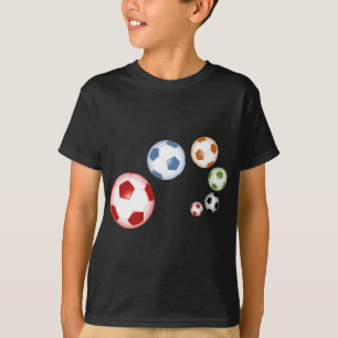 Schönes Fußball- oder Fußball-Set Bälle T-Shirt