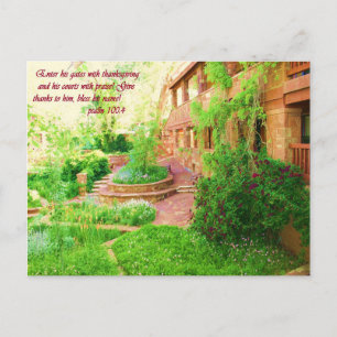 Schönes Gartenparadies Foto mit Bibelverse Postkarte