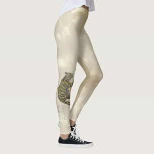 Schönes, gefährdetes Artwork aus bedecktem Leopard Leggings