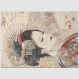 Schönes Geisha Portrait Seidenpapier