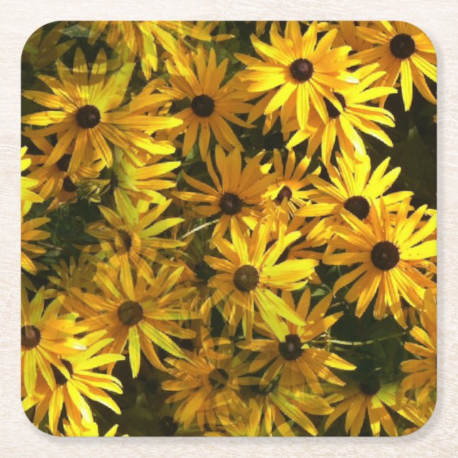 Schönes Gelb-Sonnenblumen Untersetzer Set (Vorderseite)