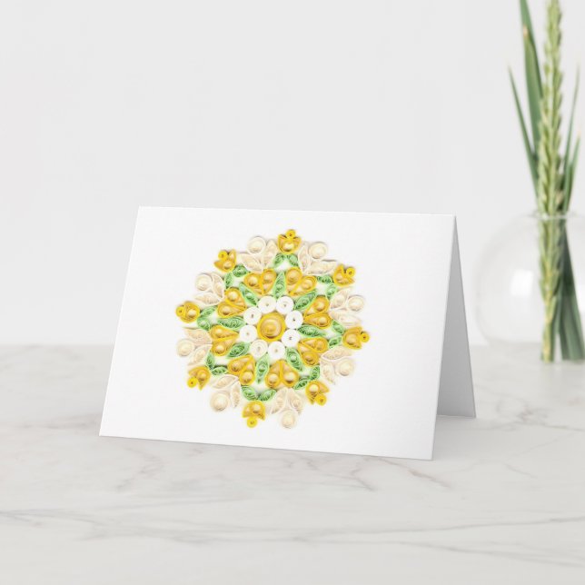 Schönes Gelb- und Weißdesign - Blume Karte (Vorderseite)