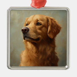 SCHÖNES GELBEN GOLDEN RETRIEVENT HUND ORNAMENT AUS METALL