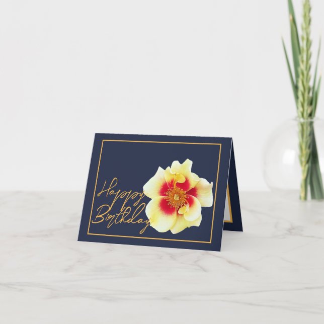 Schönes Gelbes Rosenchic Hübscher Glückwunsch zum  Karte (Vorderseite)