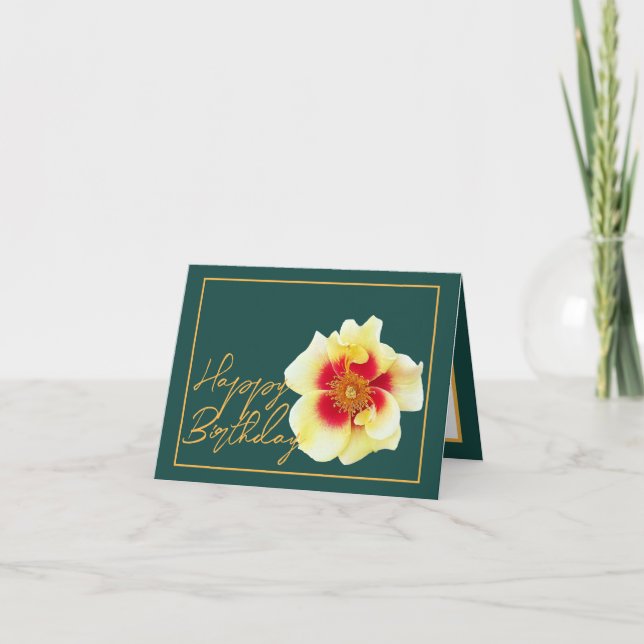 Schönes Gelbes Rosenchic Hübscher Glückwunsch zum  Karte (Vorderseite)