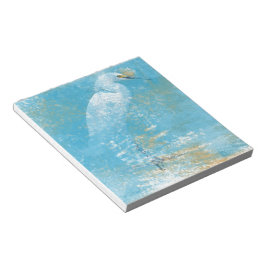 Schönes gemaltes Snowy Egret Memo Pad Notizblock