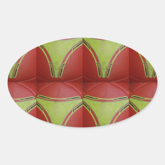 Schönes geometrisch goldgelbes Muster Ovaler Aufkleber (Vorderseite)