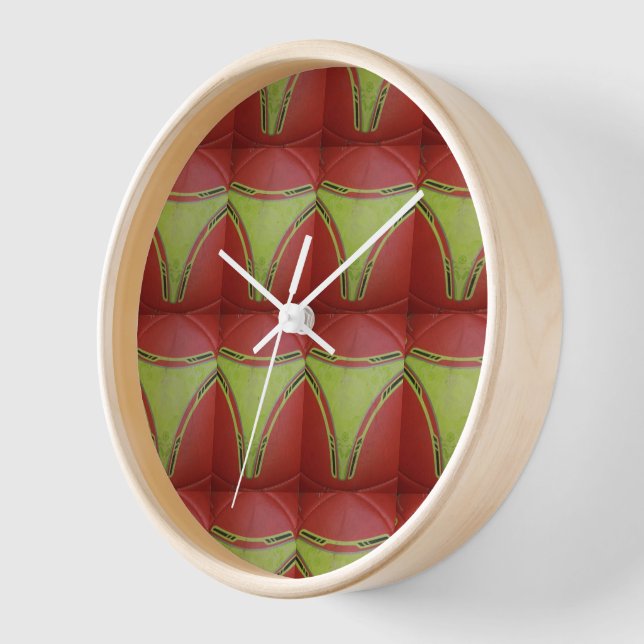 Schönes geometrisch goldgelbes Muster Uhr (Winkel)