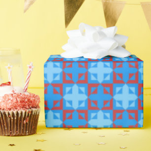 Schönes geometrisches Weihnachtsfest mit Monogramm Geschenkpapier