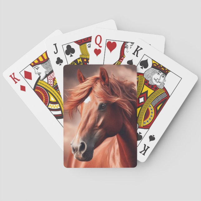 Schönes gepflegtes Pferd Spielkarten (Rückseite)