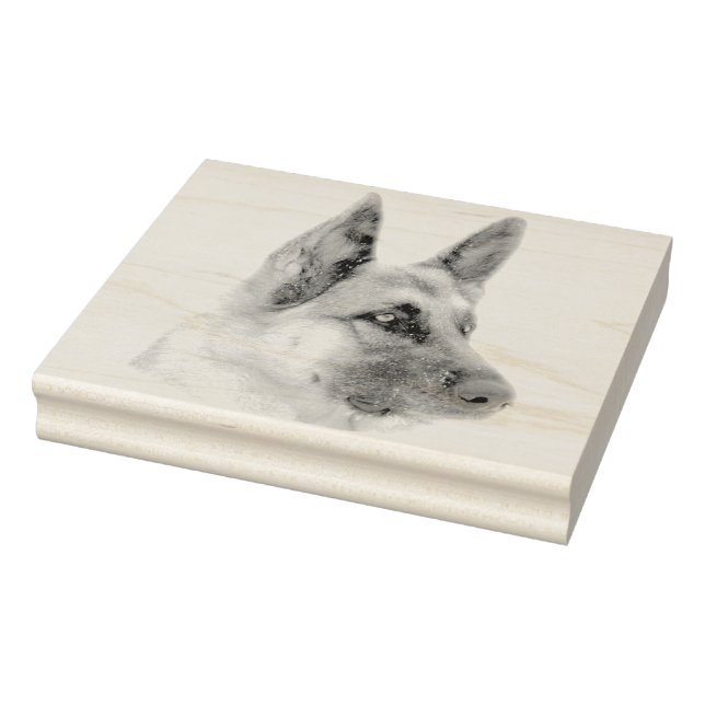 Schönes German Shepherd Dog Portrait Gummistempel (Stempel)