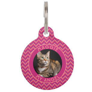 Schönes Geschenk für Fell-Mama Chevron-Muster Haustiermarke