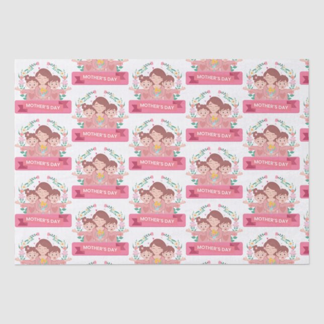 Schönes Geschenkpapier für Muttertag Seidenpapier (Vorderseite)