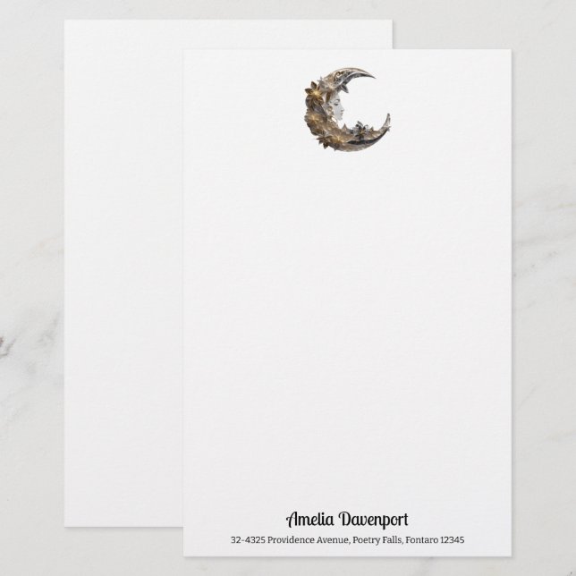 Schönes Gesicht auf dem Mond Briefpapier (Vorne/Hinten)