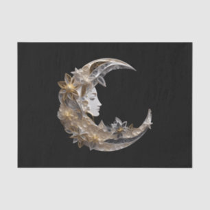 Schönes Gesicht auf dem Mond Seidenpapier