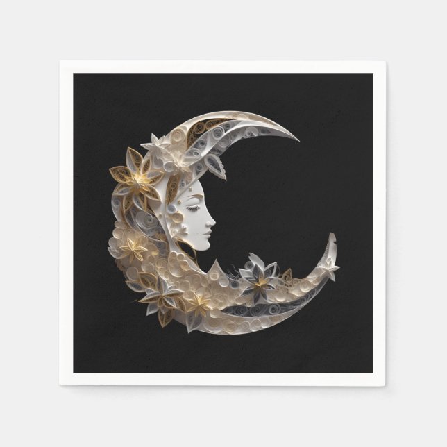 Schönes Gesicht auf dem Mond Serviette (Vorderseite)