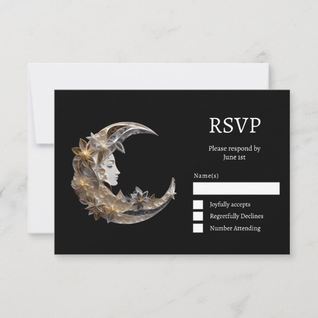 Schönes Gesicht auf der Mondhochzeit RSVP Karte (Vorderseite)