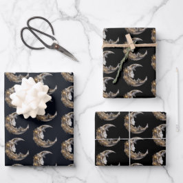 Schönes Gesicht im Mondmuster Geschenkpapier Set