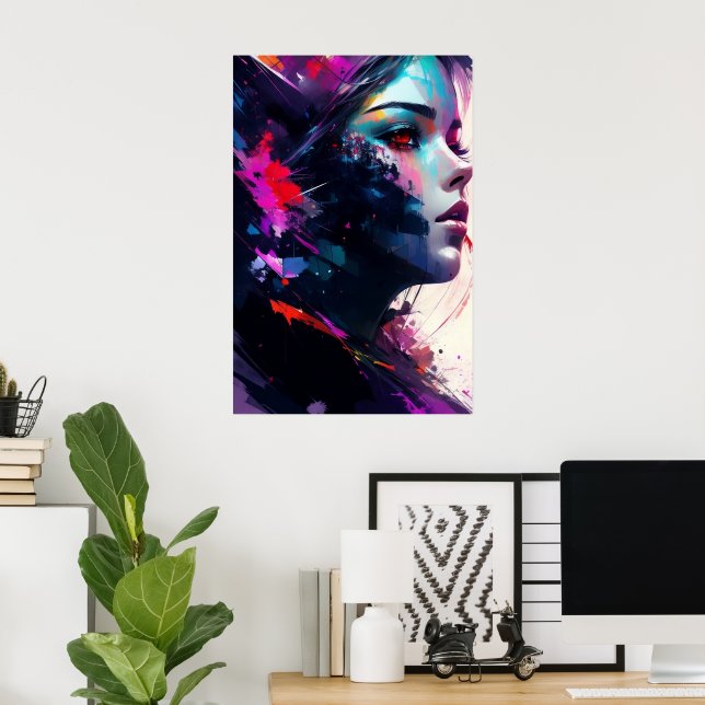 Schönes Girl Portrait Poster (Heimbüro)