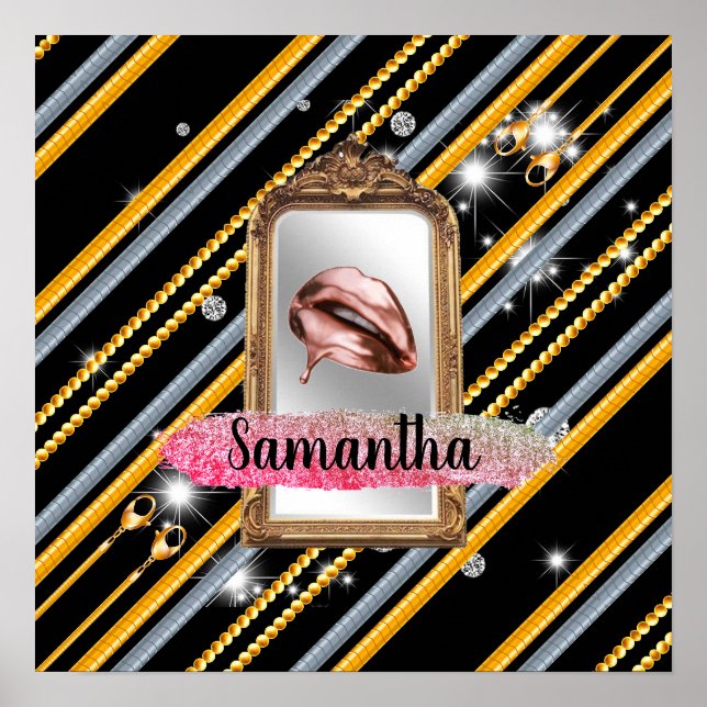 Schönes Girly-Geschenk Eleganter Chic Custom Poster (Vorne)